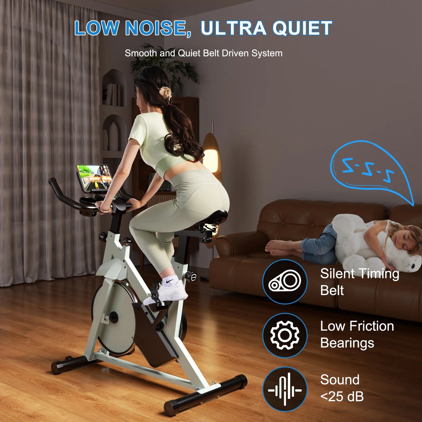 Indoor Exercise Bike with Adjustable Resistance, for Home & Office. Ideal for Cardio, Supports up to 300 Lbs