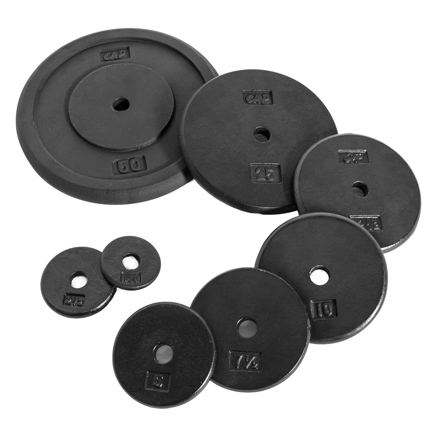 Barbell - Standard Cast Iron Weight Plate, 12.5 Lbs, Black