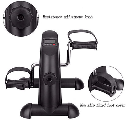 Mini Exercise Bike, under Desk Bike Pedal Exerciser, Portable Foot Cycle Arm & Leg Peddler Machine with LCD Screen Displays