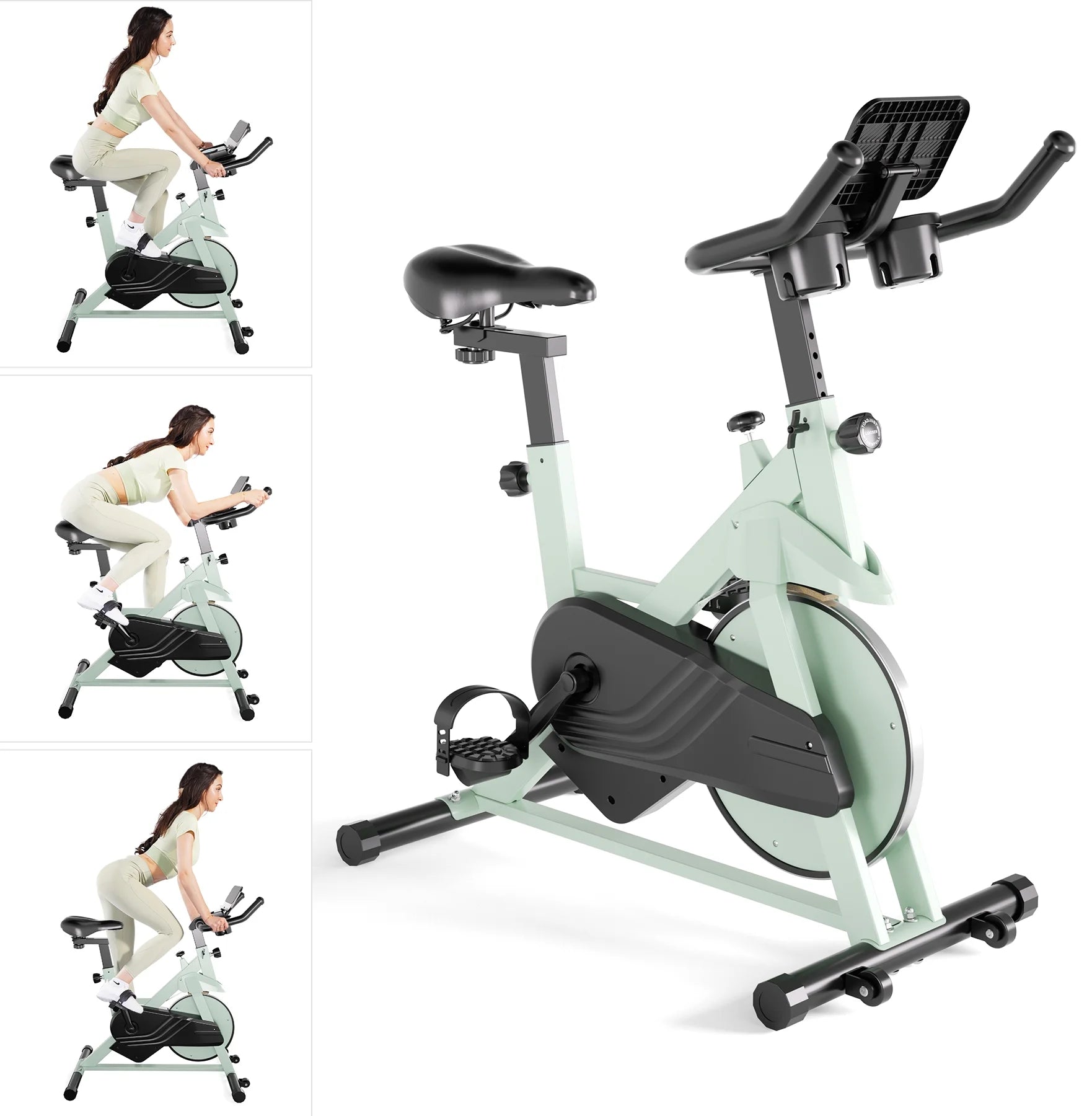 Indoor Exercise Bike with Adjustable Resistance, for Home & Office. Ideal for Cardio, Supports up to 300 Lbs