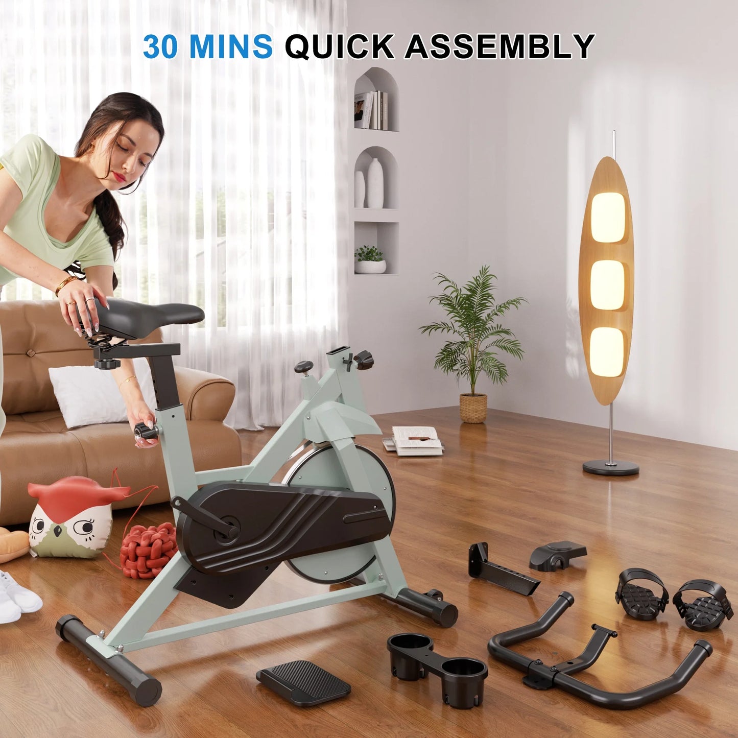Indoor Exercise Bike with Adjustable Resistance, for Home & Office. Ideal for Cardio, Supports up to 300 Lbs