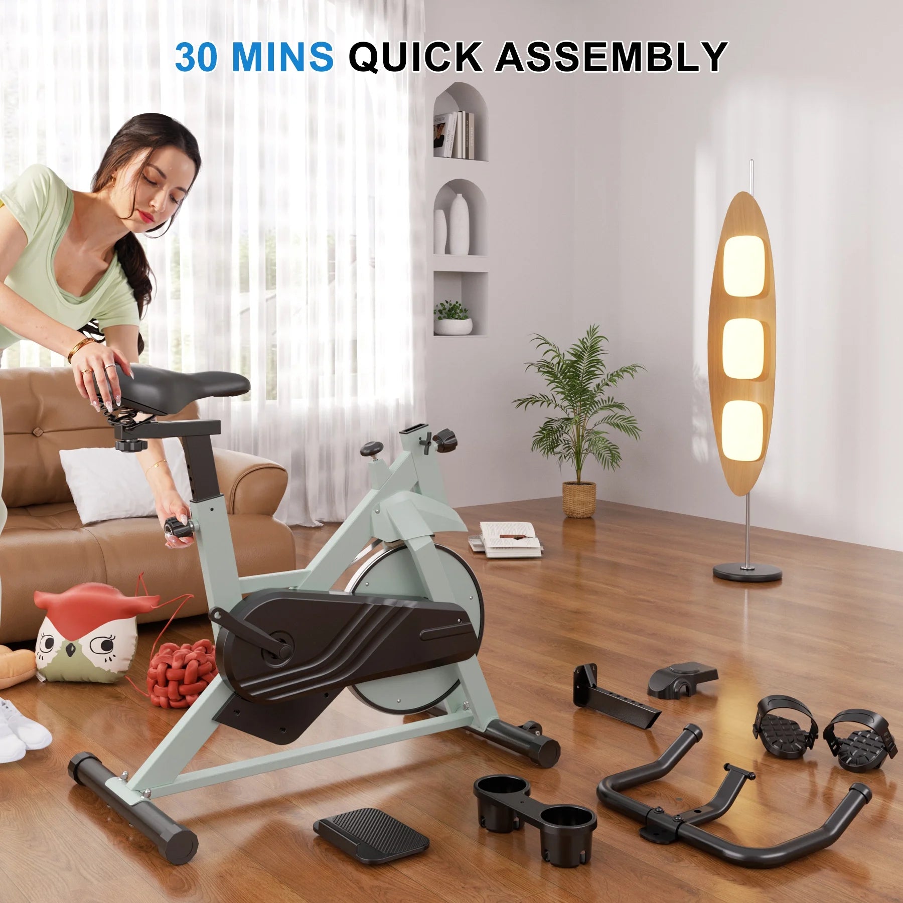Indoor Exercise Bike with Adjustable Resistance, for Home & Office. Ideal for Cardio, Supports up to 300 Lbs
