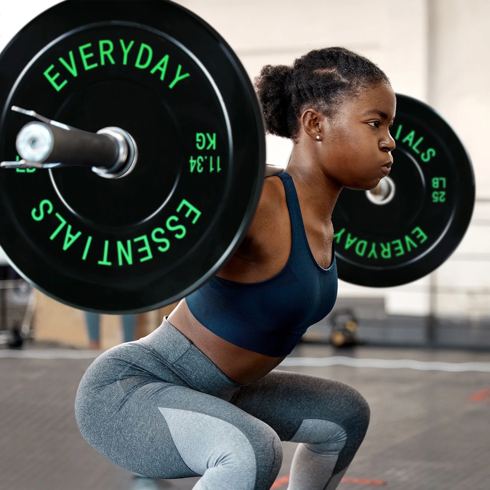 Color Coded Olympic Bumper Plate Weight Plate with Steel Hub, 260 Lbs.