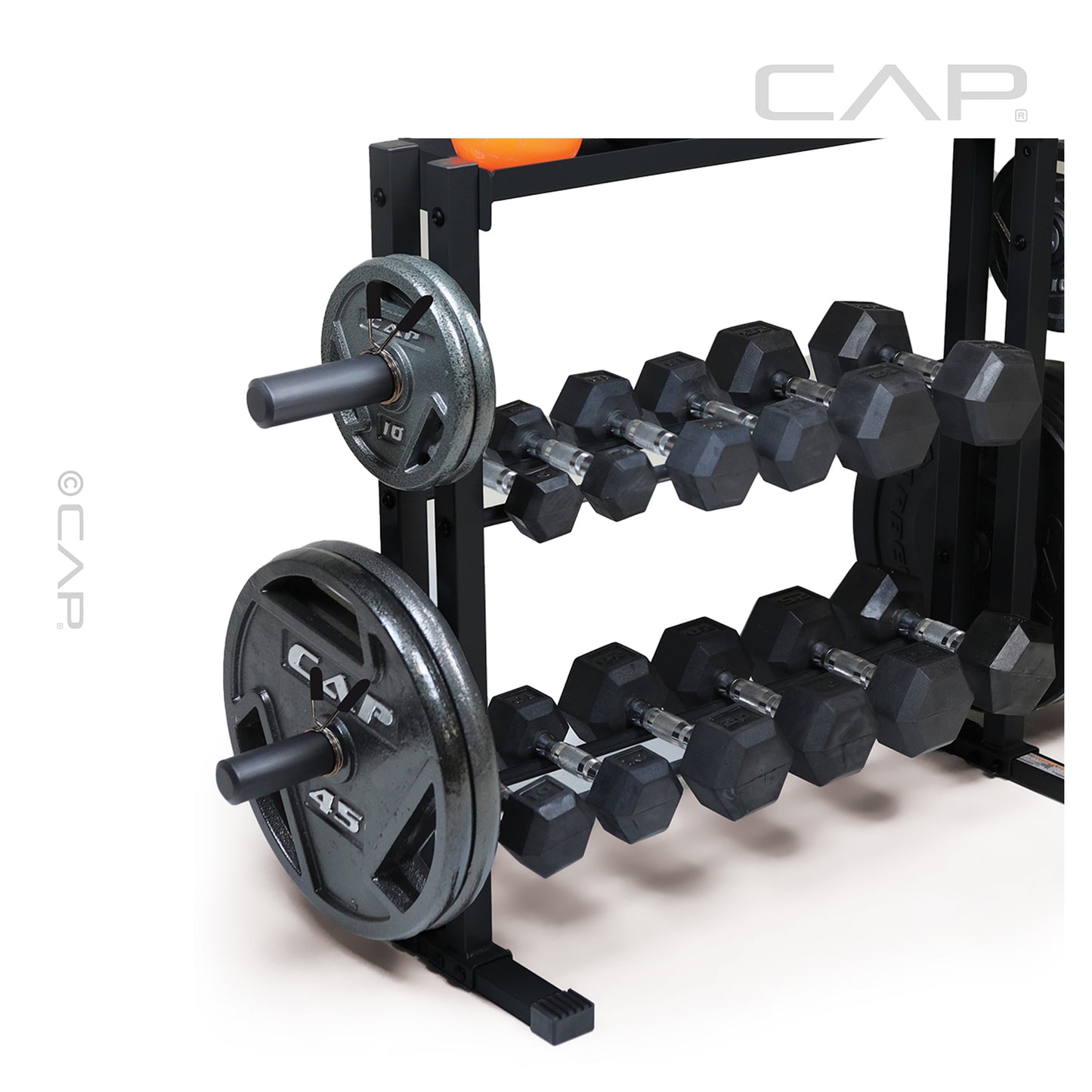 3-Tier Storage Rack for Kettlebells, Dumbbells & Olympic Weight Plates
