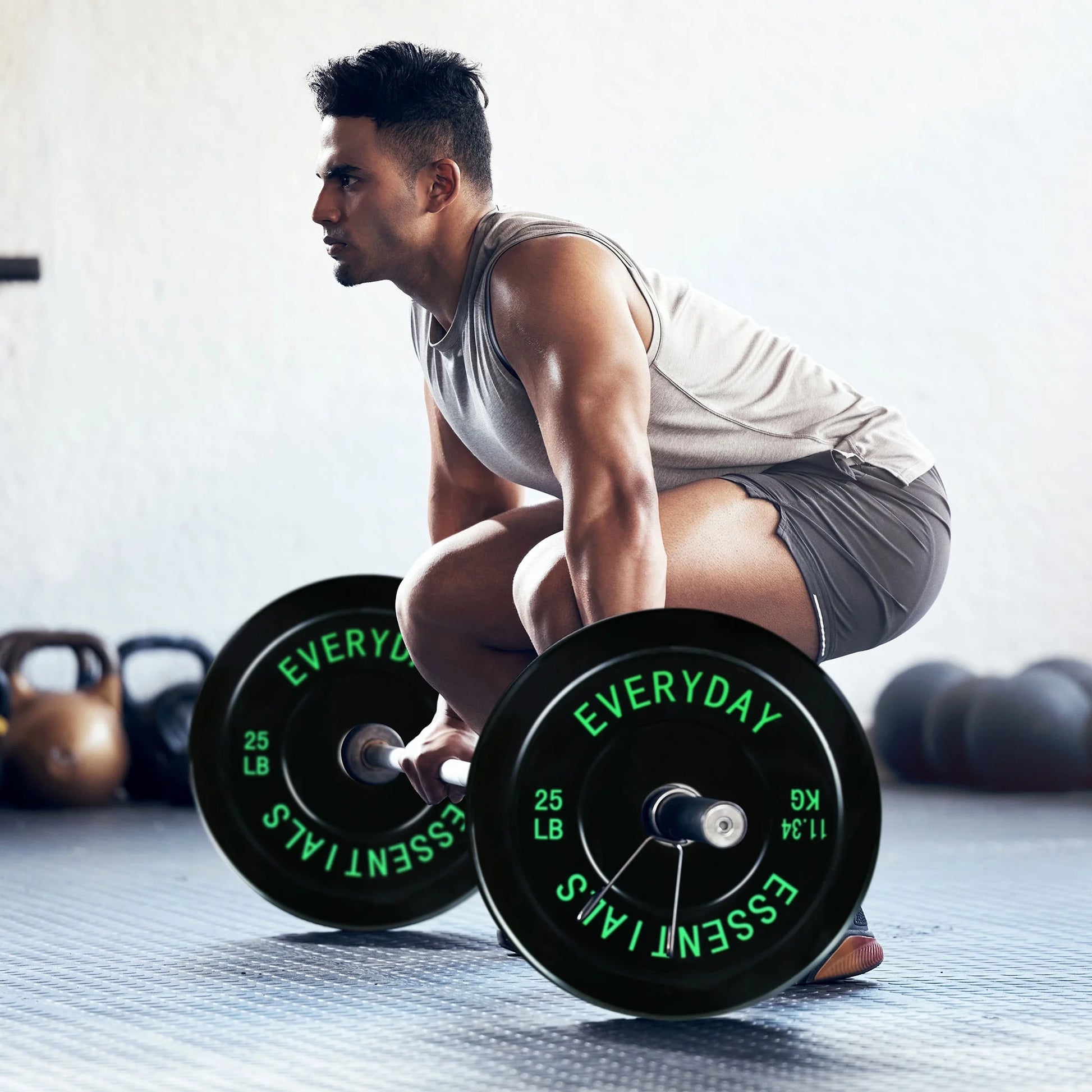 Color Coded Olympic Bumper Plate Weight Plate with Steel Hub, 260 Lbs.