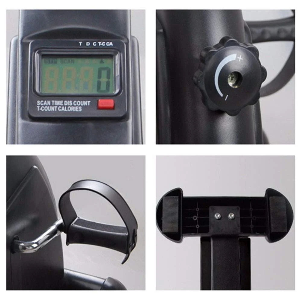 Mini Exercise Bike, under Desk Bike Pedal Exerciser, Portable Foot Cycle Arm & Leg Peddler Machine with LCD Screen Displays