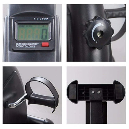 Mini Exercise Bike, under Desk Bike Pedal Exerciser, Portable Foot Cycle Arm & Leg Peddler Machine with LCD Screen Displays