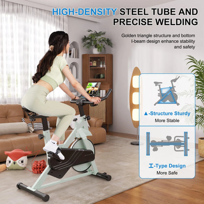 Indoor Exercise Bike with Adjustable Resistance, for Home & Office. Ideal for Cardio, Supports up to 300 Lbs