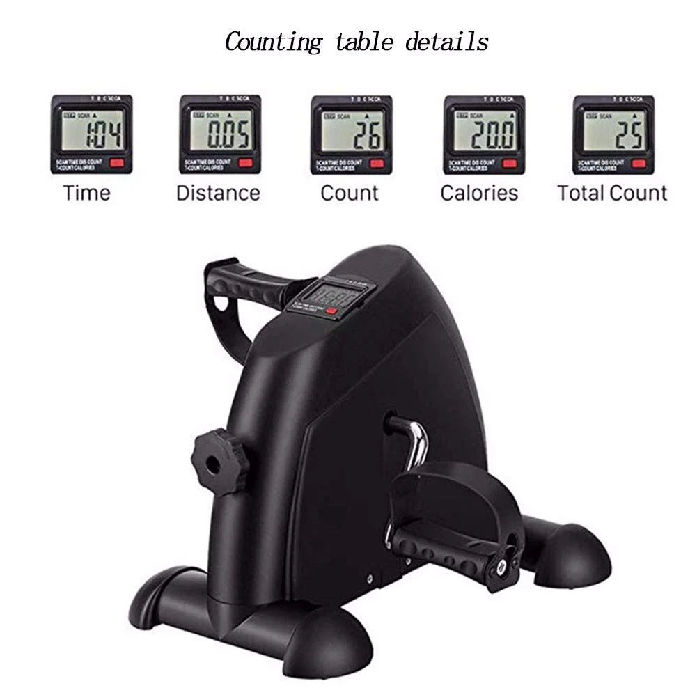 Mini Exercise Bike, under Desk Bike Pedal Exerciser, Portable Foot Cycle Arm & Leg Peddler Machine with LCD Screen Displays