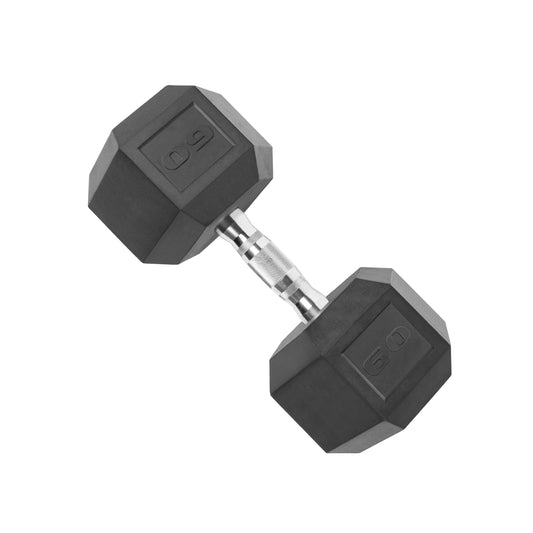 Barbell, 60Lb Rubber Hex Dumbbell, Single