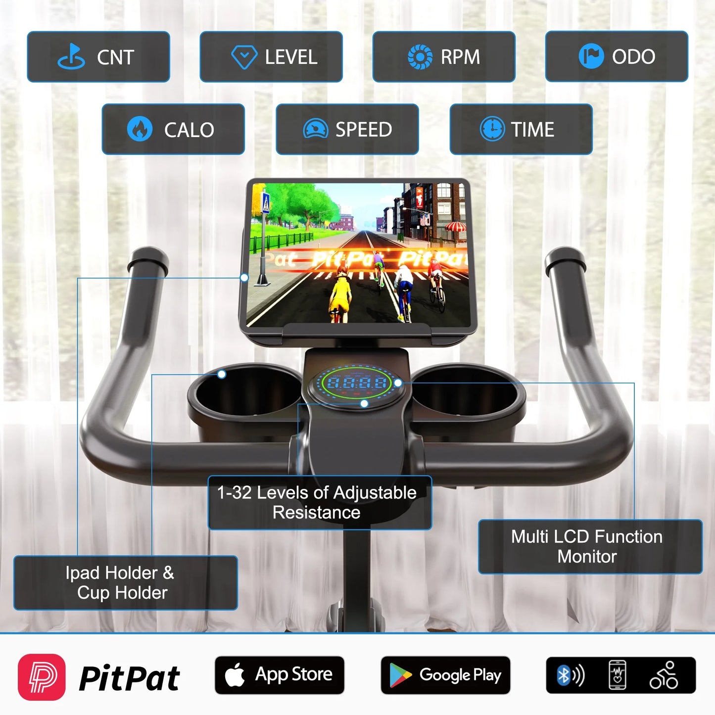 Indoor Exercise Bike with Adjustable Resistance, for Home & Office. Ideal for Cardio, Supports up to 300 Lbs