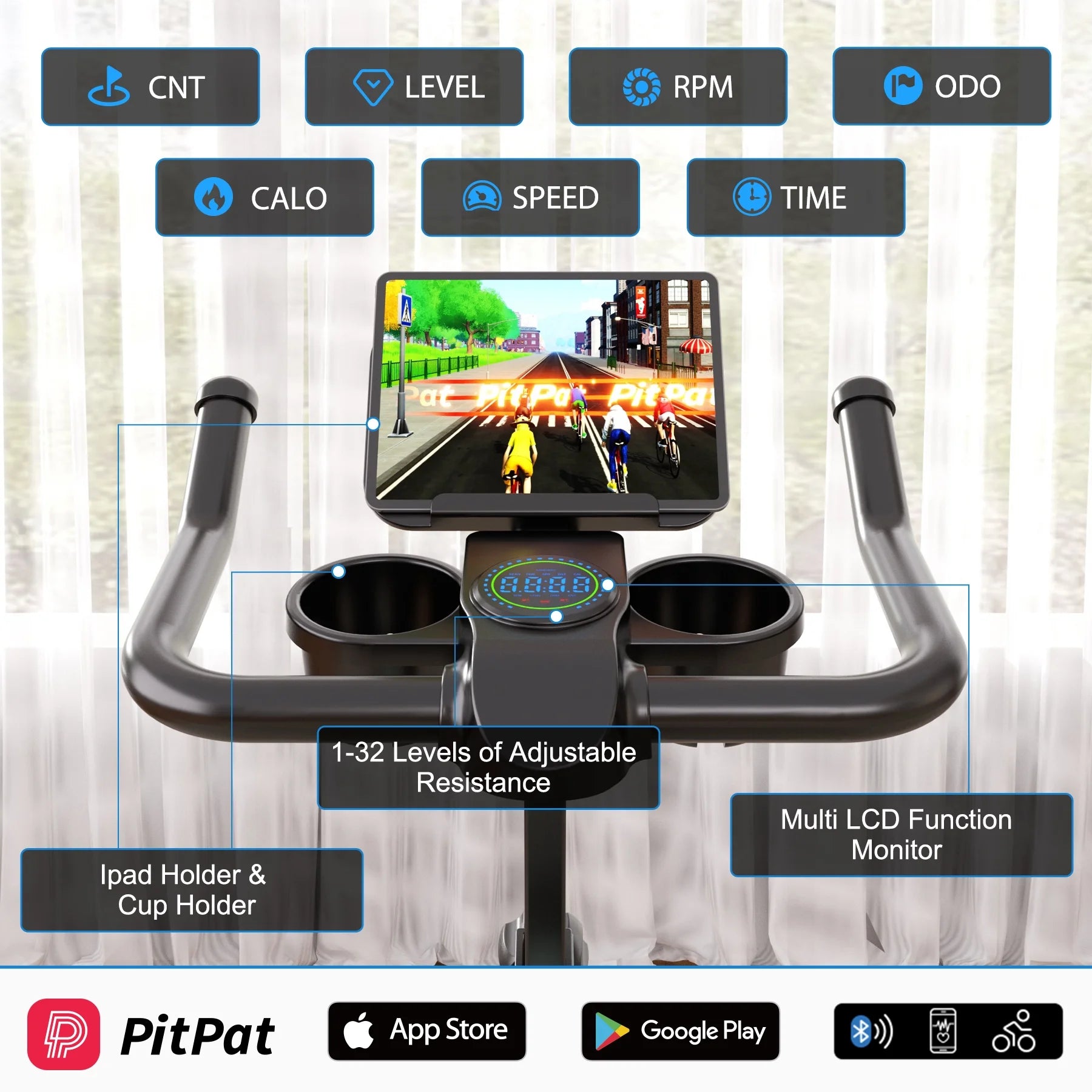 Indoor Exercise Bike with Adjustable Resistance, for Home & Office. Ideal for Cardio, Supports up to 300 Lbs