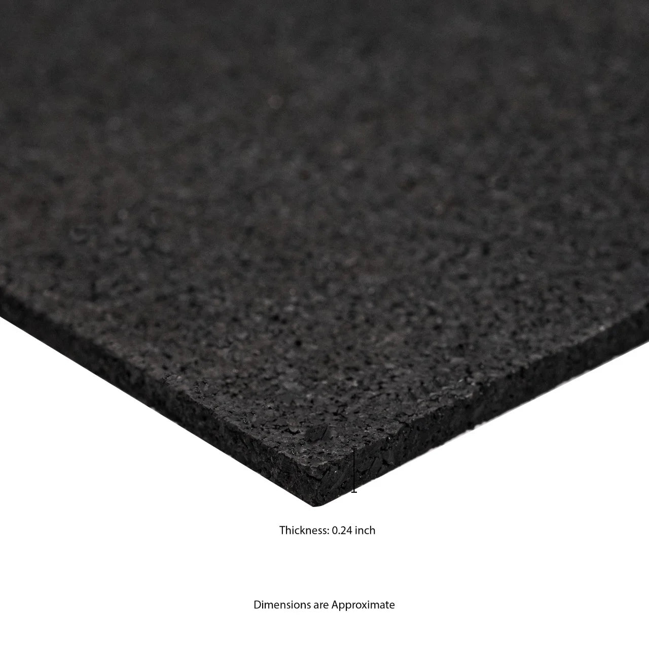 Black Rubber Utility Mat 36"X48" (0.24-Inch Thickness 12 Sq Ft) for Home, Garage, Gym Floor
