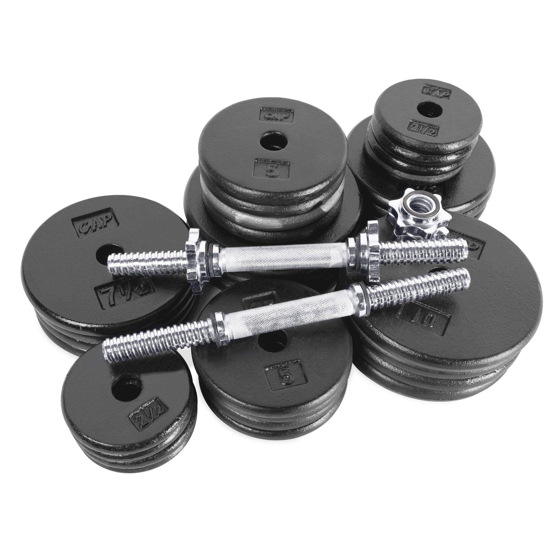 Barbell - Standard Cast Iron Weight Plate, 12.5 Lbs, Black